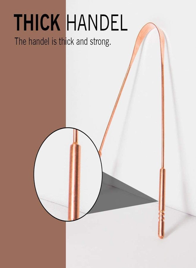 MAPLE Pure Copper Tongue Cleaner Metal Tongue Scraper Handmade for Adults Kids Family Fights Bad Breath Oral Health Care, Easy to Use Travel Friendly Anti Bacterial Reusable (1 Count (Pack of 1)) - Image 3